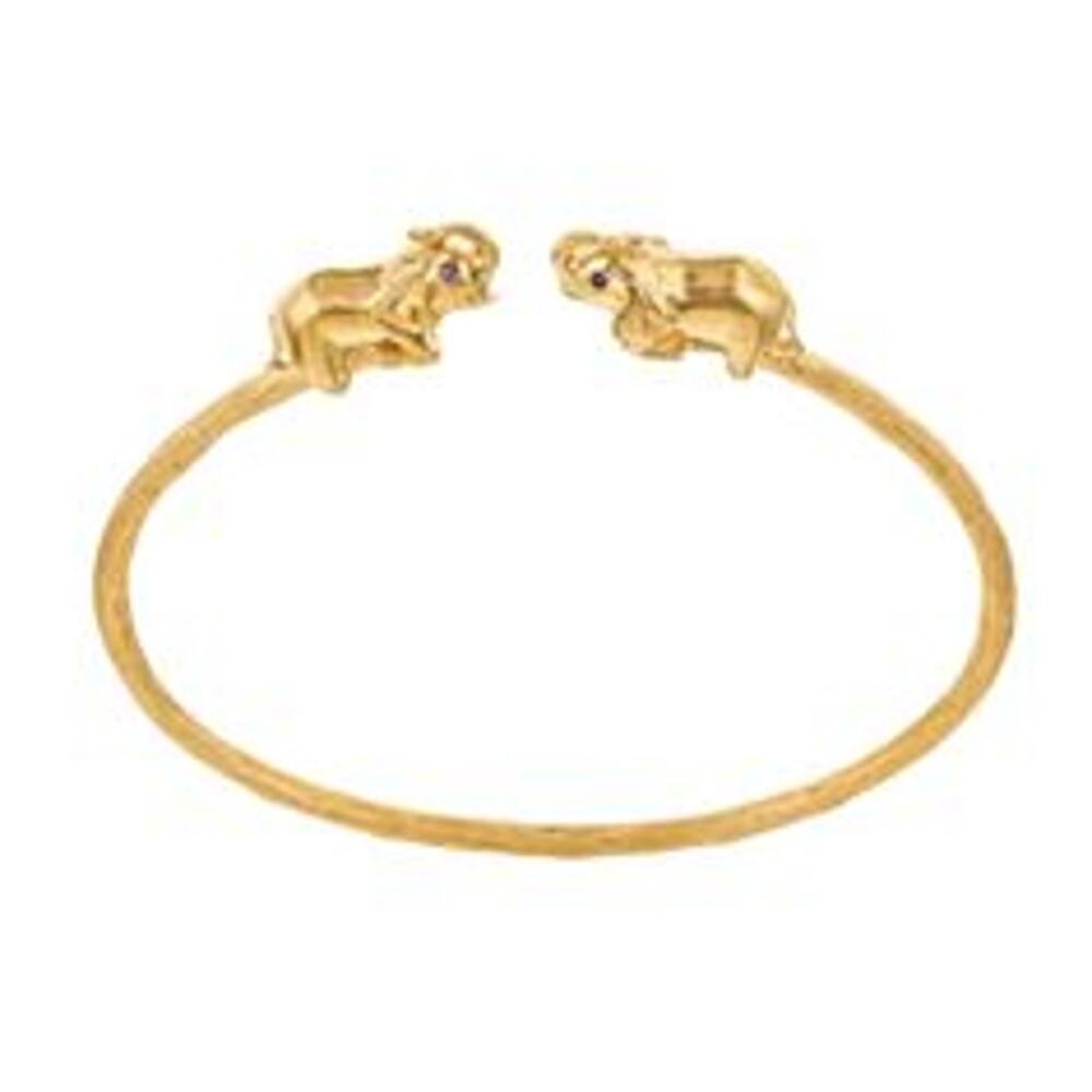 Julie Collection Bali Elephant Cuff Bracelet with gemstone eyes NWT
